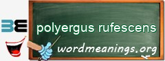 WordMeaning blackboard for polyergus rufescens